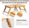Bambus-Laptoptisch mit höhenverstellbaren Beinen und neigbarer wärmeableitender Oberseite Natur Bild 4