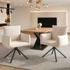 Esszimmerstuhl-Set (4 St.) 360° drehbar, Leinen Beige, Belastbar bis 150 kg,H 88 x T 60 x B 60 cm Bild 3