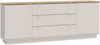 Sideboard >GANYMEDE< 2 Türen, 3 Schübe, Mauvella Eiche / Sand - 224,5x85,7x41,3cm (BxHxT) Bild 4