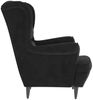 vidaXL Ohrensessel mit Hocker Schwarz Samt 3115937 Bild 5