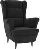 vidaXL Ohrensessel mit Hocker Schwarz Samt 3115937 Bild 3