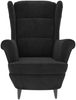 vidaXL Ohrensessel mit Hocker Schwarz Samt 3115937 Bild 4