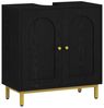 Waschbeckenunterschrank, Unterschrank, Waschtischunterschrank, Badezimmerschrank mit 2 Türen, Verstellbare Ablage, Viel Stauraum, Freistehend, Landhausstil, 30 x 60 x 63 cm, Schwarz Bild 2