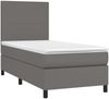 vidaXL Boxspringbett mit Matratze & LED Grau 90x200 cm Kunstleder 3135805 Bild 3