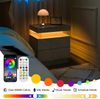 Beistelltisch Mit Einstellbarer LED-Beleuchtung 2 Schubladen Modern Dekorativ Vielseitig,Dunkelgrau Bild 5