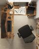 VASAGLE L-förmiger Eckschreibtisch mit 2 Ablagen, Industrie-Design, Vintagebraun/Schwarz, 138x138x76cm Bild 3