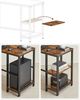 VASAGLE L-förmiger Eckschreibtisch mit 2 Ablagen, Industrie-Design, Vintagebraun/Schwarz, 138x138x76cm Bild 4