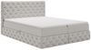 GRAINGOLD Canolo Doppelbett 140x200, Boxspringbett mit zwei Bettkästen, Glamour Stil, Velour-Stoff, Hellgrau Bild 2