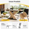 Esstisch MDF ausziehbar 119-158,5x80x75 cm, Holzoptik, für 6-8 Personen Bild 5