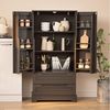 Bealife Sideboard hoher Küchenschrank mit 2 Schubladen und 2 Türen, Vorratschrank, Weiß Bild 2