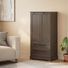 Bealife Sideboard hoher Küchenschrank mit 2 Schubladen und 2 Türen, Vorratschrank, Weiß Bild 3