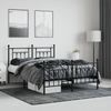vidaXL Bettgestell mit Kopf- und Fußteil Metall Schwarz 140x190 cm 353555 Bild 4