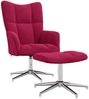 vidaXL Relaxsessel mit Hocker Weinrot Samt [328133] Bild 2