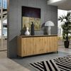 Dmora Kommode Basiano, Wohnzimmerbuffet, Wohnzimmer-Sideboard, Moderne Küchen-Speisekammer, Made in Italy, 184x90h40 cm, Glänzendes Weiß und Anthrazit Bild 2