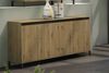 Dmora Kommode Basiano, Wohnzimmerbuffet, Wohnzimmer-Sideboard, Moderne Küchen-Speisekammer, Made in Italy, 184x90h40 cm, Glänzendes Weiß und Anthrazit Bild 5
