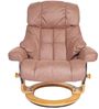 MCA Relaxsessel Calgary XXL, TV-Sessel Hocker, 180kg belastbar Stoff/Textil ~ braun, Gestell naturbraun Bild 5
