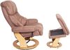 MCA Relaxsessel Calgary XXL, TV-Sessel Hocker, 180kg belastbar Stoff/Textil ~ braun, Gestell naturbraun Bild 2