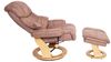 MCA Relaxsessel Calgary XXL, TV-Sessel Hocker, 180kg belastbar Stoff/Textil ~ braun, Gestell naturbraun Bild 3