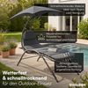 STEELSØN 'Nyria' Liege mit Sonnenschirm, Liegestuhl mit Sitzpolstern, wetterfest, bis 120 kg belastbar, anthrazit Bild 5