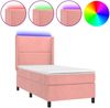 vidaXL Boxspringbett mit Matratze & LED Rosa 90x190 cm Samt 3139480 Bild 2