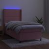 vidaXL Boxspringbett mit Matratze & LED Rosa 90x190 cm Samt 3139480 Bild 3
