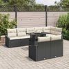 vidaXL Garten-Sofa-Set mit Kissen mit Speicher 9 pcs Schwarz und Creme 3357760 Bild 3