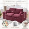 Sofa Zweisitzer 204x102,5x84 cm, Sitzfläche 156x58x52 cm, Cordstoff (Wine Red), modernes Komfortdesign Bild 5