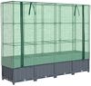 vidaXL Hochbeet mit Gewächshausabdeckung Rattanoptik 160x40x138 cm 4015830 Bild 2