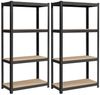 SONGMICS Schwerlastregal, 2er Set, Kellerregal, Lagerregal, 40 x 80 x 160 cm, Regal mit Stahlgestell, bis 520 kg belastbar, 4 verstellbare Ablagen, schwarz GLRDE048B01 Bild 5