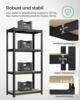 SONGMICS Schwerlastregal, 2er Set, Kellerregal, Lagerregal, 40 x 80 x 160 cm, Regal mit Stahlgestell, bis 520 kg belastbar, 4 verstellbare Ablagen, schwarz GLRDE048B01 Bild 2