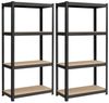 SONGMICS Schwerlastregal, 2er Set, Kellerregal, Lagerregal, 40 x 80 x 160 cm, Regal mit Stahlgestell, bis 520 kg belastbar, 4 verstellbare Ablagen, schwarz GLRDE048B01 Bild 4
