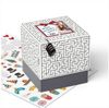 SURPRISA Geschenkbox Rätzel Geschenkbox, Geldgeschenk Verpackung & Gutschein Geschenk Box (inkl. 3-stelligem Zahlenschloss), Geschenkkarton Labyrinthrätsel, 16,5 x 16,5 x 16,5 cm, weiß Bild 5