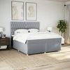 vidaXL Boxspringbett mit Matratze Hellgrau 200x200 cm Stoff 3291394 Bild 3