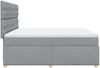 vidaXL Boxspringbett mit Matratze Hellgrau 200x200 cm Stoff 3291394 Bild 5