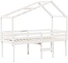 vidaXL Hochbett mit Dach Weiß 90x190 cm Massivholz Kiefer 3282059 Bild 3