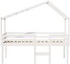 vidaXL Hochbett mit Dach Weiß 90x190 cm Massivholz Kiefer 3282059 Bild 4