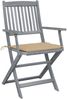 vidaXL Klappbare Gartenstühle 2 Stk. mit Sitzkissen Massivholz Akazie 3064485 Bild 3