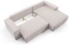 Ecksofa Schlafsofa LEVIO Stoff ARAGON Altrosa Ottomane Rechts Bild 3