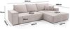 Ecksofa Schlafsofa LEVIO Stoff ARAGON Altrosa Ottomane Rechts Bild 5