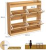 GarveeMore Schuhschrank aus Rattan mit 4 Klappschubladen für Eingangsbereich,Flur 105 x 23 x 96 cm freistehender Schuhschrank aus Holz mit verstellbaren Einlegeböden Bild 2