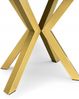 Marmor Esstisch Rund Ausziehbar Ø100/200 cm Weiß mit Goldenen X-Metallbeinen Bild 4
