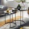 Wohnling Design Beistelltisch Rund Ø 50/42 cm - 2 teilig Schwarz mit Spiegel Glas Bild 3