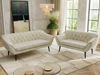 Skandinavisches Sofa Set PIRS 3-2, Komplettset, Wellenfederung, schwarze Füße, Sitzgruppe, Polstermöbel Set - Beige Velvet Bild 3