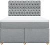 vidaXL Boxspringbett mit Matratze Hellgrau 160x200 cm Stoff 3291338 Bild 4