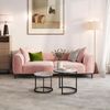 2er Set Runder Couchtisch Eiche Beistelltisch Holz Wohnzimmer Sofatisch Bild 4