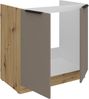Küchen Spülenunterschrank 80 cm Küche ARIA Sandgrau ultra matt + Eiche Artisan matt, hochwertige Fronten mit Anti Fingerprint Beschichtung Küchenzeile Küchenblock Bild 3