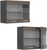 Küchenglasschrank R-Line Edelgrau 80 cm Vicco Bild 5