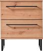 INOSIGN Nachtkommode Sardinia, Nachtschrank, Maße (B/T/H): 45,5/35/54 cm (FSC-zertifizierter Holzwerkstoff), mit 2 Schubladen, Metallgriffe und Metallfüße in Kufenform Bild 4