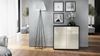 Vladon Sideboard Ben, Kommode mit 2 Türen und 2 Schubladen, Schwarz matt/Creme Hochglanz (79 x 74 x 36 cm) Bild 3