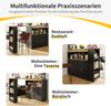 Drehschrank 360 Grad Schreibtischschrank Kombinationsschrank Sideboard Vitrine mit drehbarer Ablage, 4 Schubladen & Regalen Bild 5